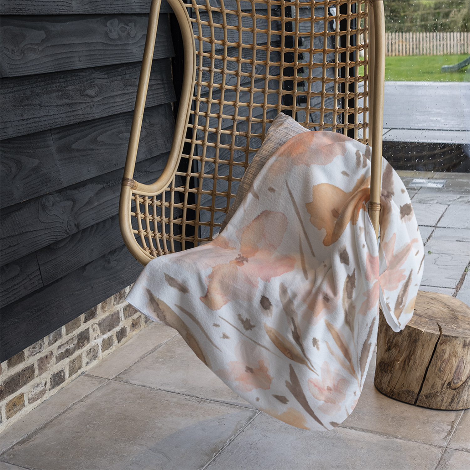 Pink Watercolour Blanket - Orange