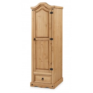 Corona 1 Door 1 Drawer Wardrobe Solid Wood Pine Wooden