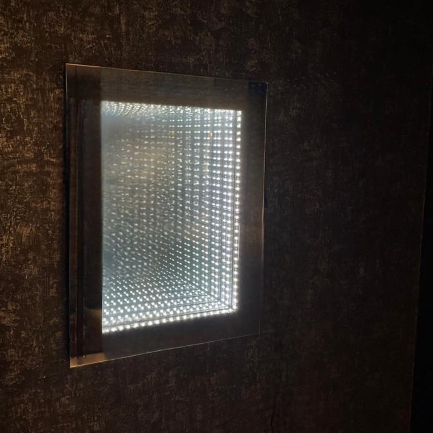 Cgc Led Infinity Rectangular Bathroom Mirror Wall Light Ip44 - Black