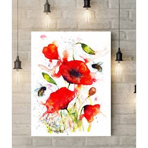 Poppies and Bees Canvas