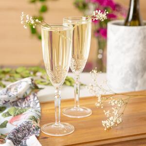 Orchestra Cut Glass Champagne Flutes Glasses Set - 200ml