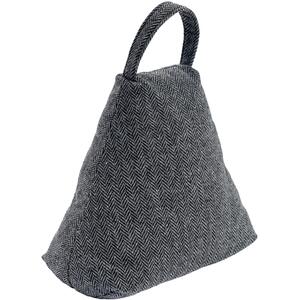 23 x 22.5cm Herringbone Door Stop Grey