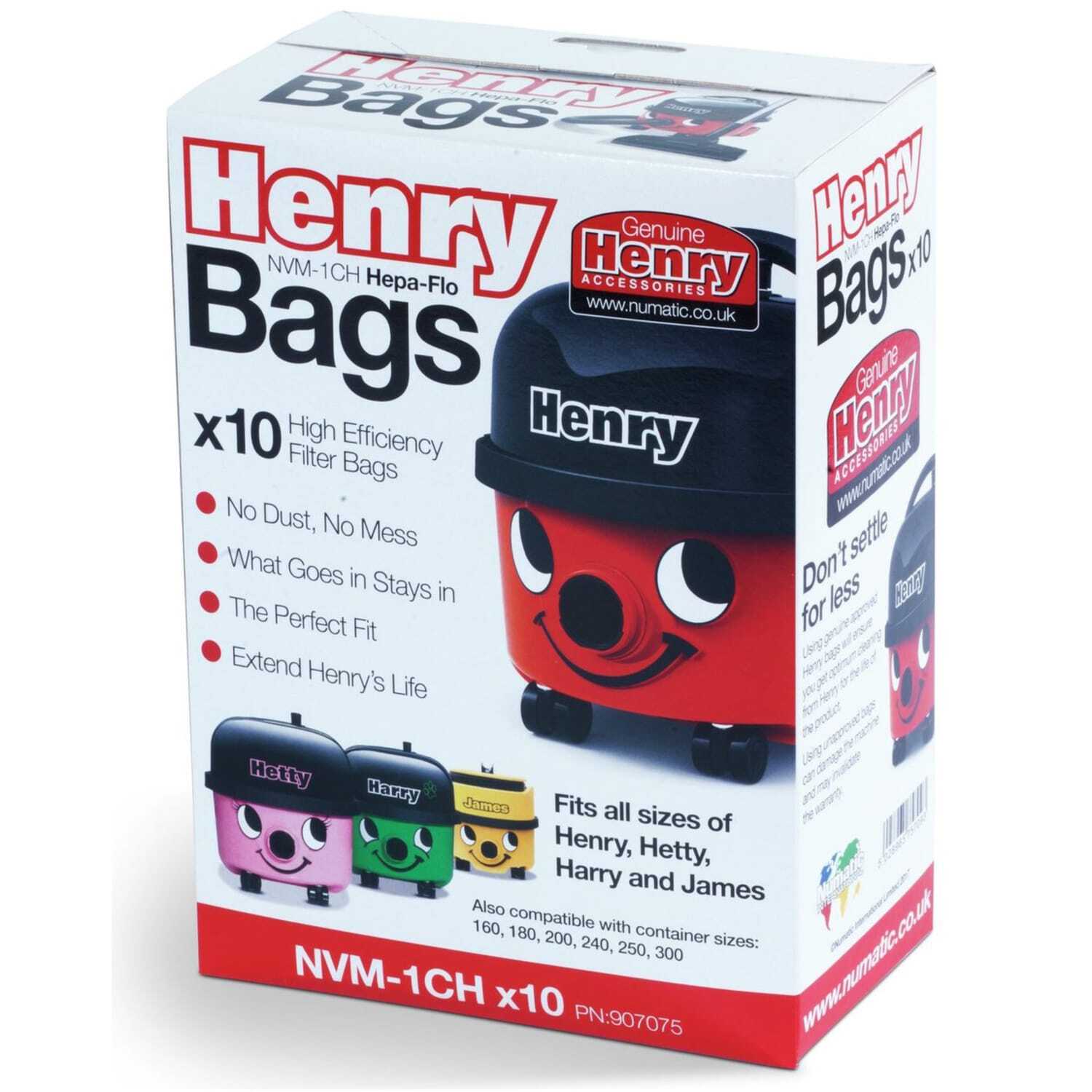 Image of Numatic NVM - 1CH Henry 10pk - Black