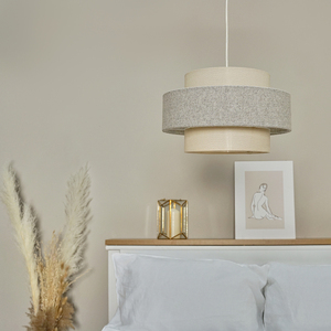 Weaver Cream And Grey Herringbone Ceiling Pendant Shade