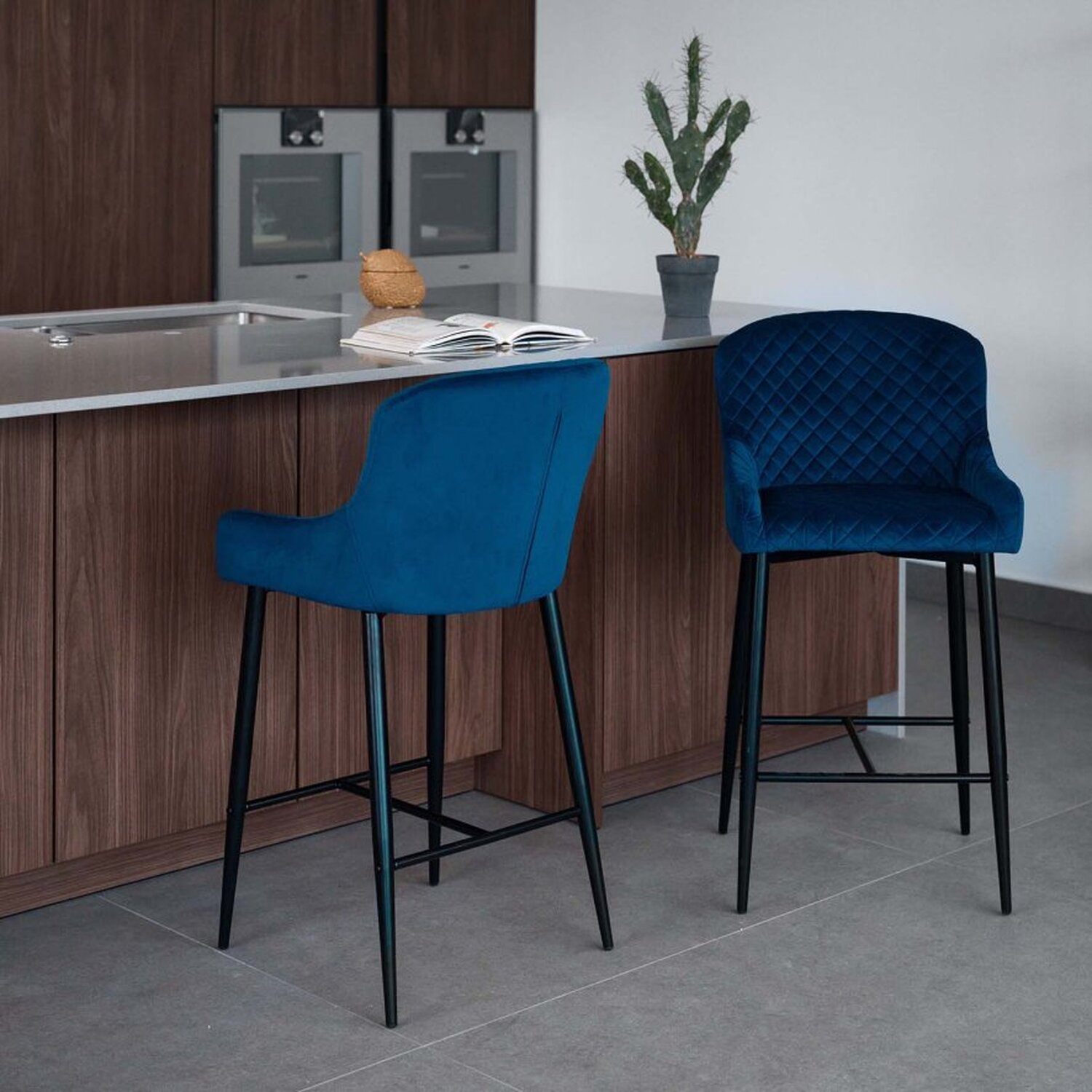 Woods Furniture - Carlton Bar Stool (Set of 2) - Dark Blue thumbnail