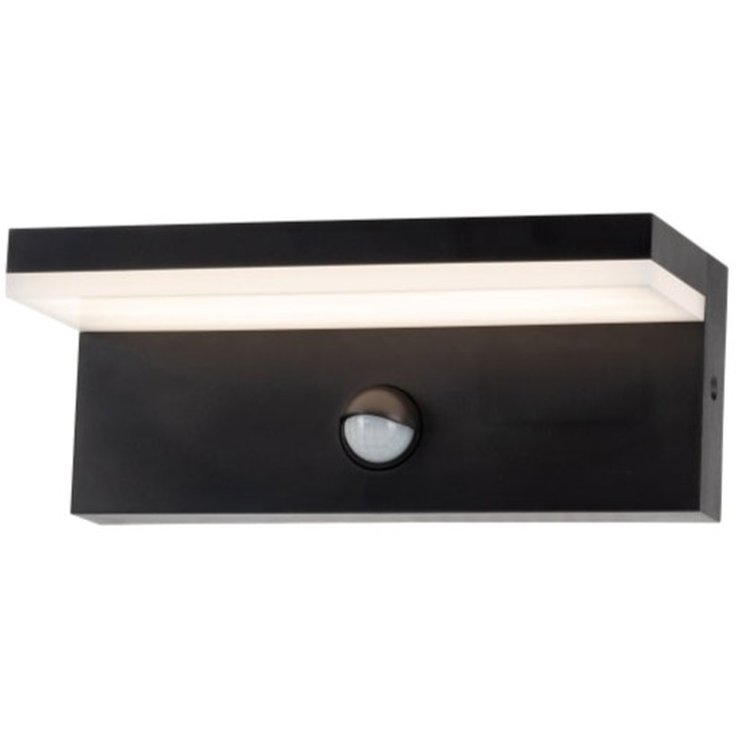 Dallas Rectangular Outdoor Wall Light Pir Motion Sensor Led - Black