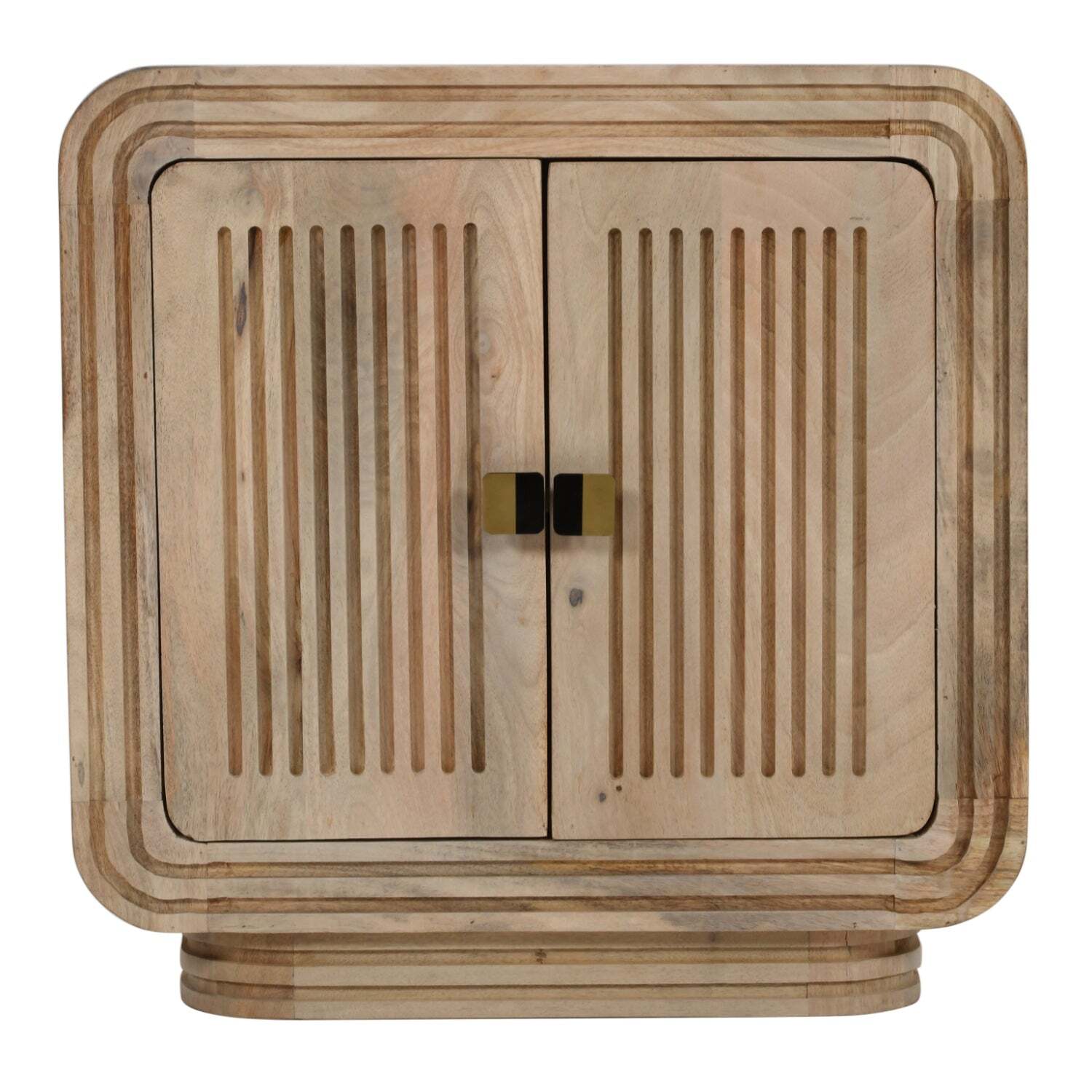 Paloma Carved Mango Wood Mini Sideboard - Natural Oak