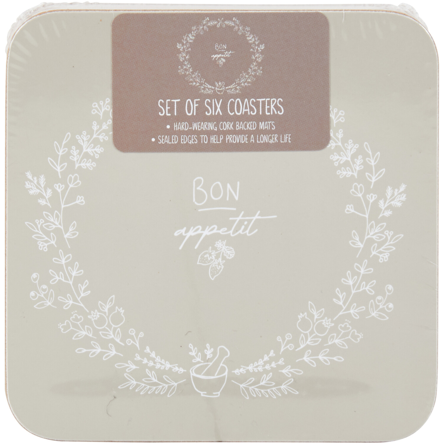 Image of Pack of 6 Bon Appetit Coasters&hellip;