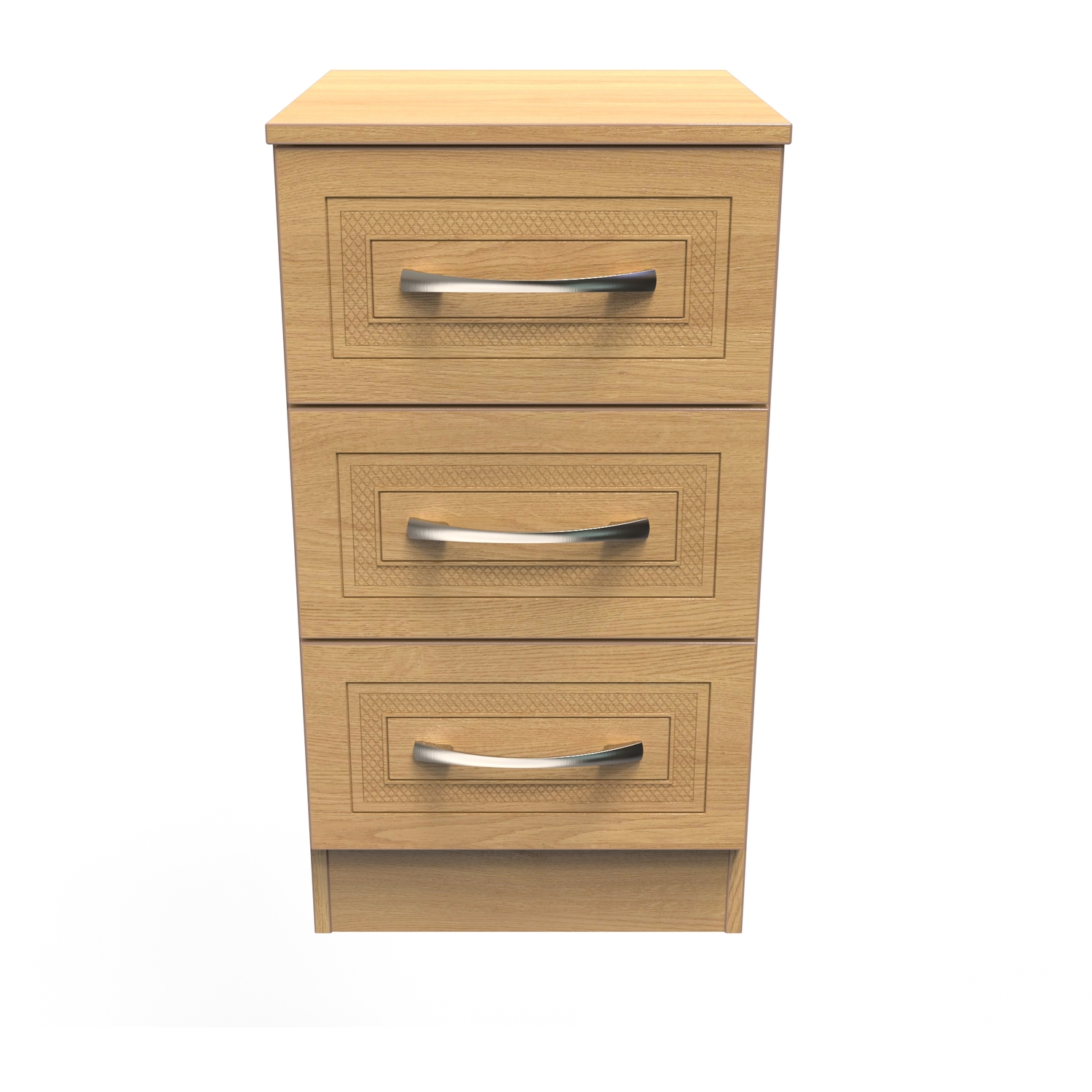 Dorset 3 Drawer Bedside Cabinet - Modern Oak