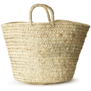 Moroccan Palm Leaf Beach Basket, Tote Shopper Bag