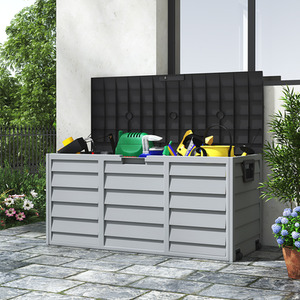 Outdoor Waterproof Plastic Garden Storage Box with Wheels