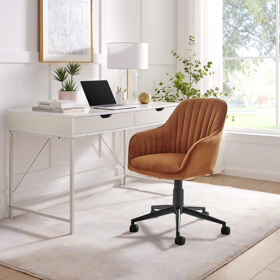 Booker Velvet Office Desk Chair With Black Legs