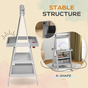 Grey AIYAPLAY Double-Sided Art Easel for Kids w Paper Roll shot 6165321