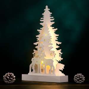 Christmas Wooden Stag Light Decoration