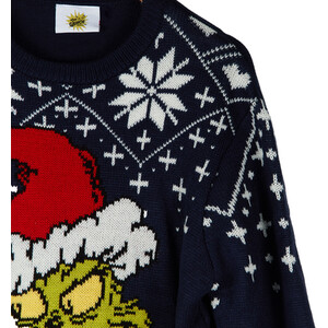 Black / Age 8-10 Grinch Snowflake Knitted Jumper shot 7125369