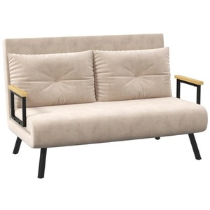 Velvet Feel Double Sofa Bed with Pillows