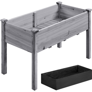 Grey Yaheetech Rectangle Planter Raised Bed for Yard shot 7482406