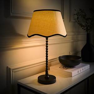 Maeve Bobble Table Lamp with Scallop Shade and LED Bulb