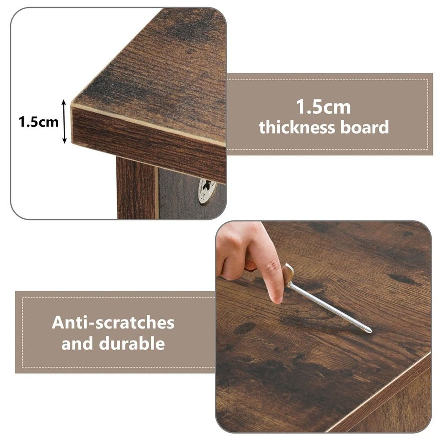Triangle Corner Desk With Drawers - Brown