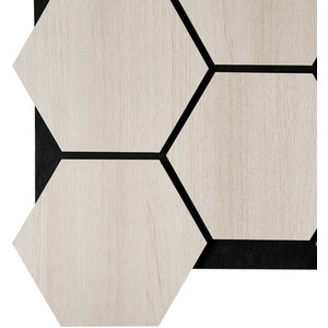 Fuse Acoustic Wooden Hexagon Wall Panel in White Oak