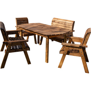 Hand Made 6 Seater Chunky Rustic Wooden Garden Furniture