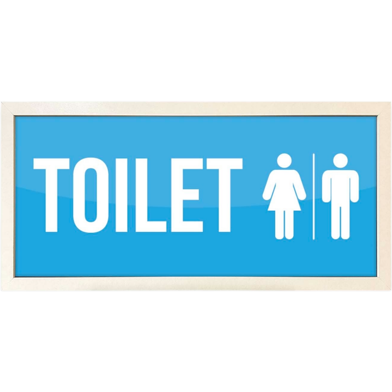 Wall Art Framed Print Toilet Men And Women Sign - White