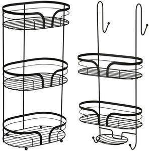 Dante 3 Tier Bathroom Floor Caddy and 2 Tier Shower Caddy