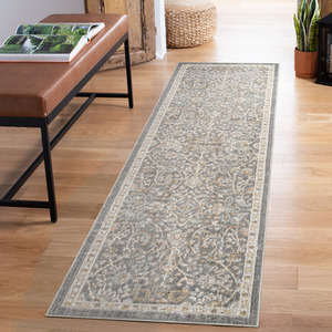 Maia Washable Living Room Traditional Floral Oriental Area Rug Low Pile Non Slip