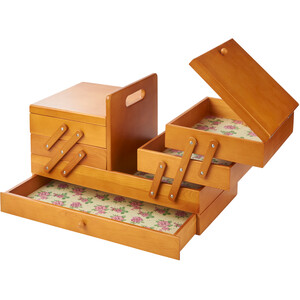 Wooden Cantilever Sewing Box