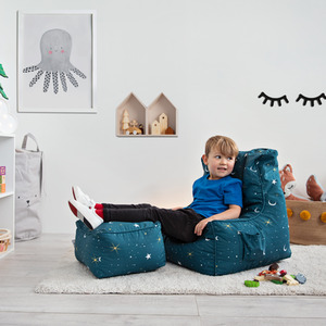 Kids Bean Bag Armchair with Footstool