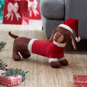55cm Red and White Plush Dachshund Decoration