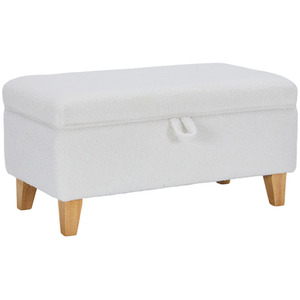 Teddy Fleece Upholstered Storage Ottoman Seat