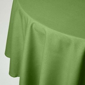 Olive Plain Cotton Round Tablecloth shot 9903311