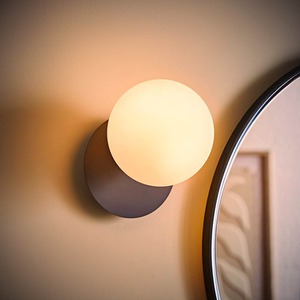 Darla Frosted Globe Bathroom Wall Light