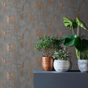 Metallic Concrete Effect Wallpaper Industrial Modern