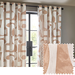 Set of 2 Carro Abstract Cotton Eyelet Curtains