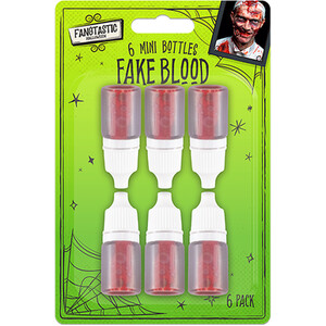 Pack of 6 Halloween Blood Drop Mini Bottles