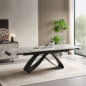 Berrie Ceramic Sintered Stone Extending Dining Table in White
