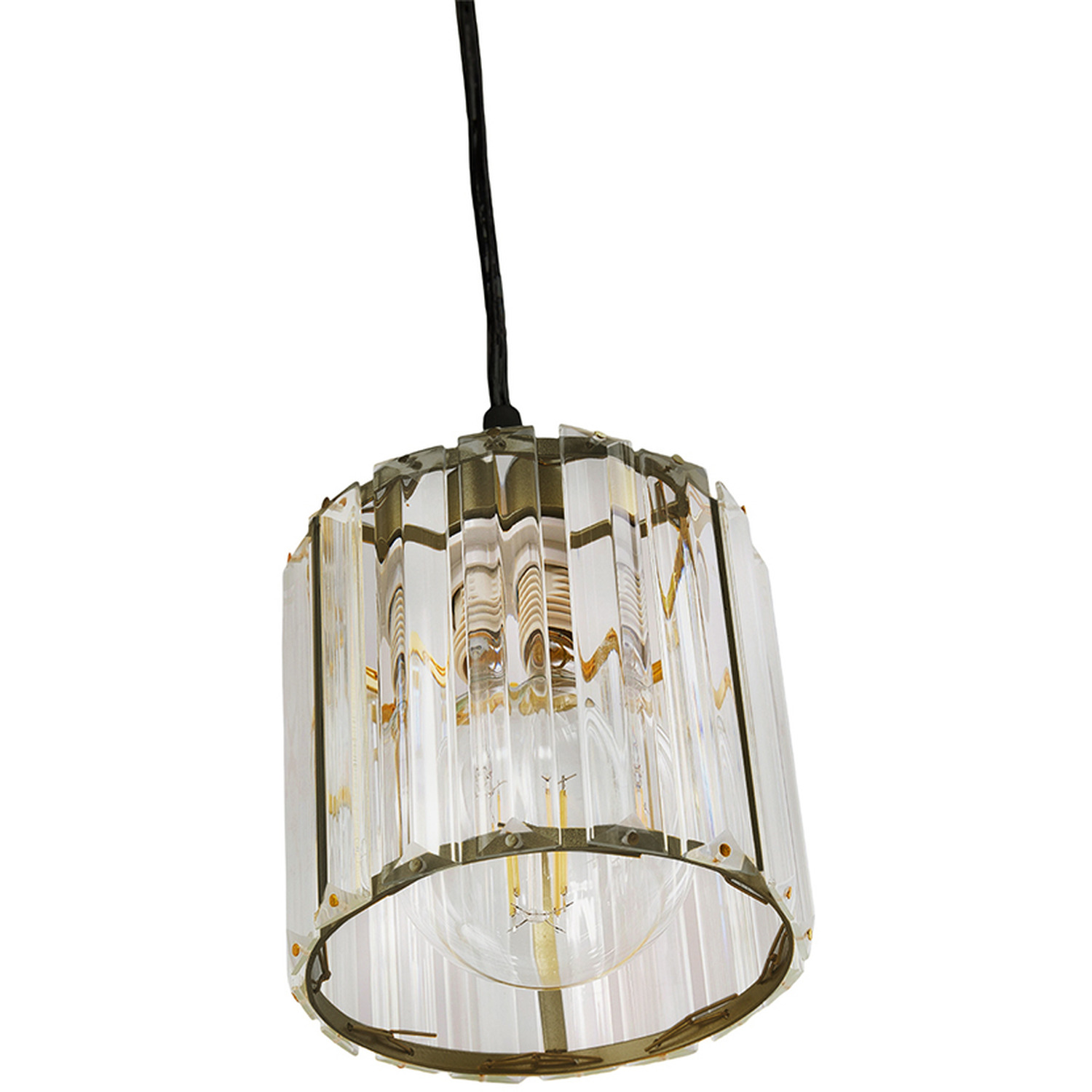 Livingandhome Cylinder Lampshade Crystal Chandelier Round Ceiling Plate - Black