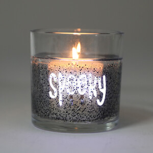 Spooky Black Light Up LED Scented Candle