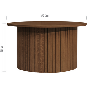 Walnut Round Fluted Coffee Table Brown Axel Birlea shot 10910984