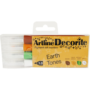 Artline Decorite Earth Bullet Tip Marker Pens for Decorating