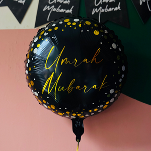 Umrah Round Foil Balloon Inflated with Helium