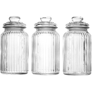 Vintage Airtight Glass Jars 1300ml - Set of 3