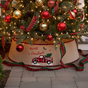 Durable Burlap Christmas Tree Collar