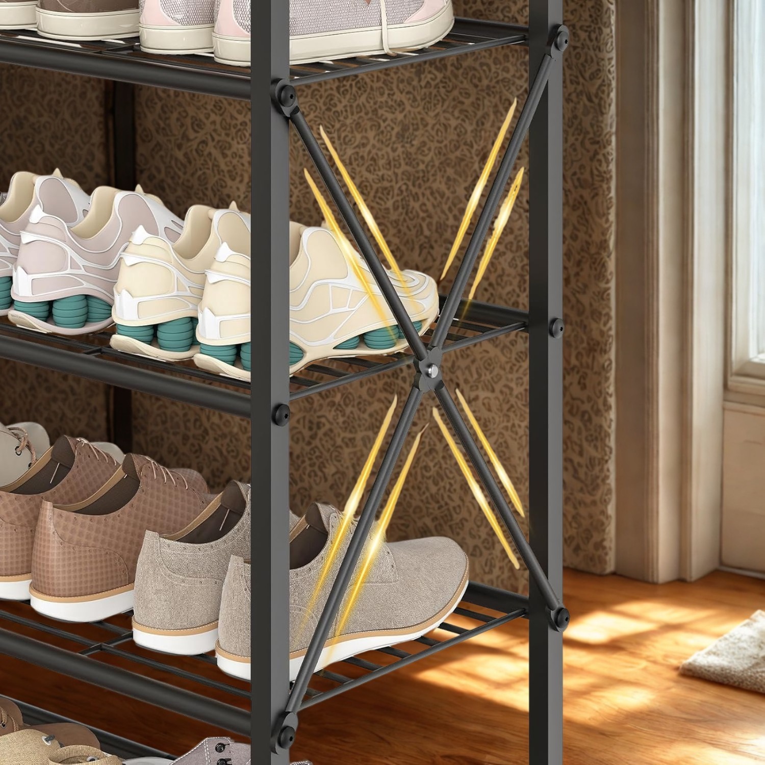 Shoe Racking Hallway 8-Tier Hallway Shoe Rack Storage With Adjustable Shelves