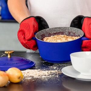 MasterClass 2.5L Cast Aluminium Casserole Dish with Lid, Electric Blue, 20cm