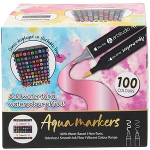 Pack of 100 Aqua Markers with Tray