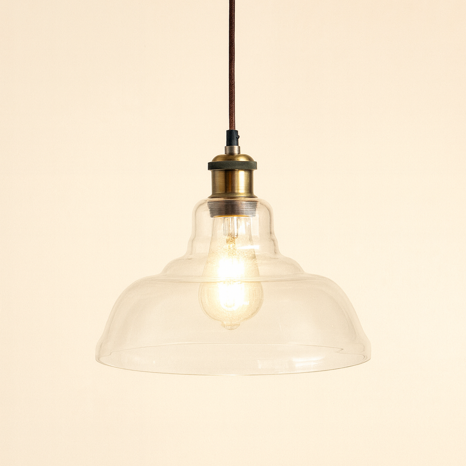 CGC GISELLE Clear Glass Dome Diner Lampshade - Clear