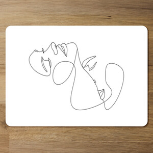 Man and woman touch by one line Designer Placemat Set